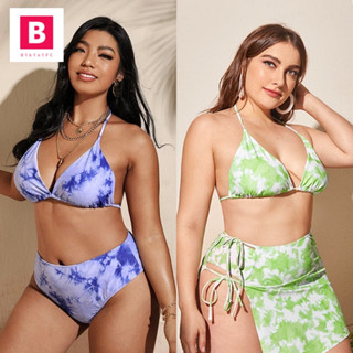 BikiniFC🧸 (1XL-3XL) SB244 ทูพีซ สาวอวบ ไซส์ใหญ่พิเศษ งาน 3 ชิ้นพร้อมกระโปรง อกมีฟองน้ำ