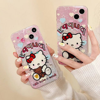 💕พร้อมส่ง💕iPhone 14 13 12 11 Pro Max เคส for เคสไอโฟน11 น่ารัก บางเบาพกพาง่าย การ์ตูน Hello Kitty เรียบง่าย Case