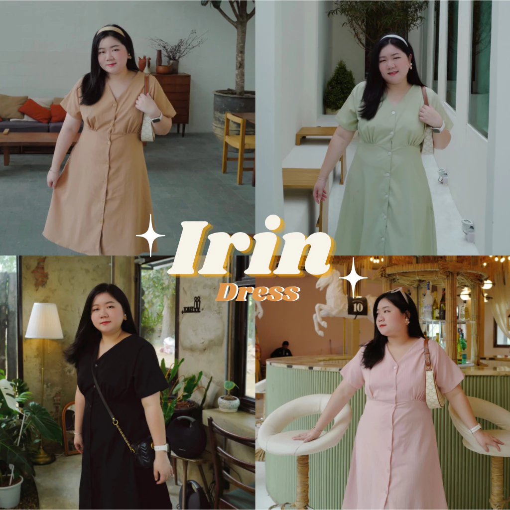 Irin Dress เดรสกระดุมหน้าสไตล์เกาหลี #เสื้อผ้าสาวอวบ Plussize