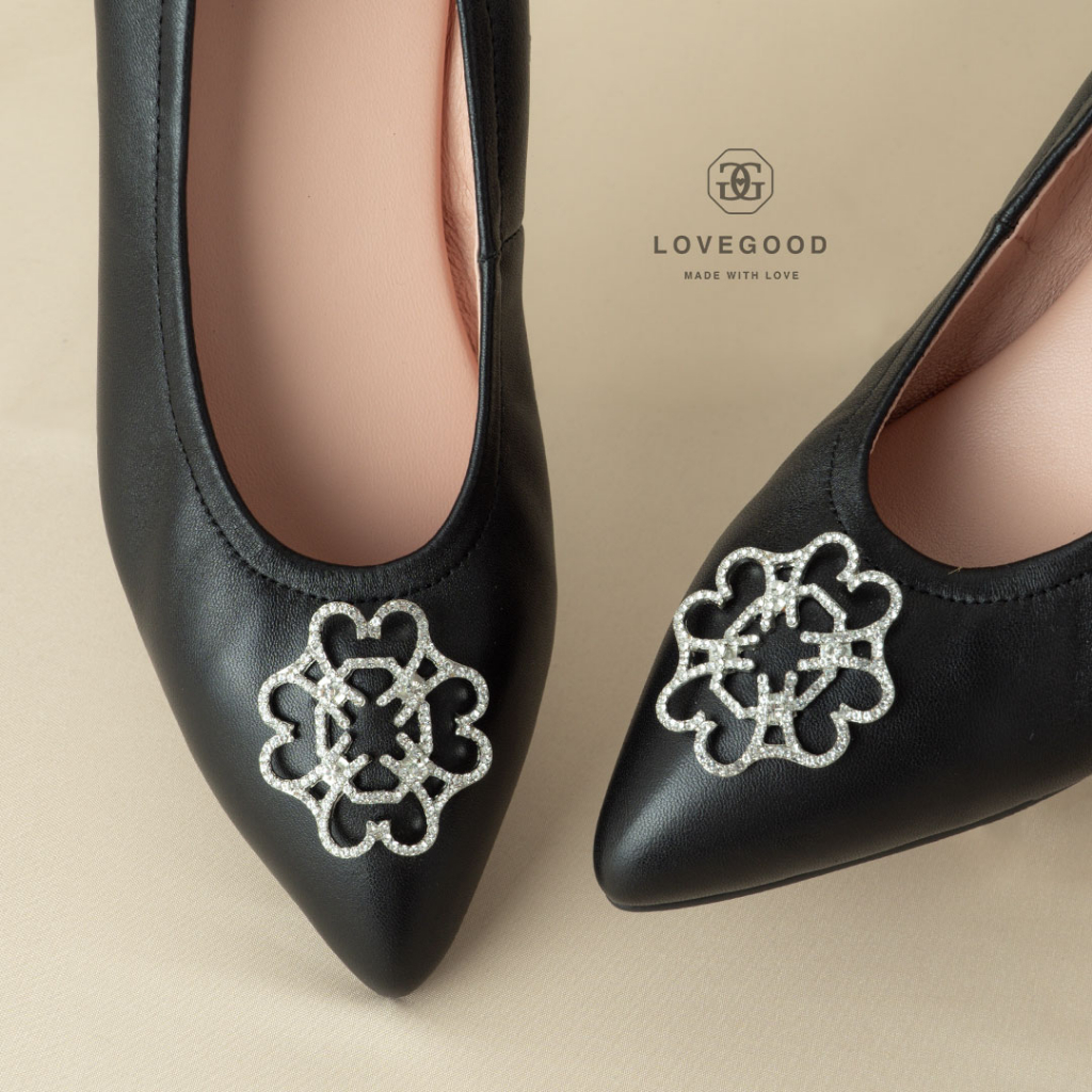 [ LoveGood ] Aurora Diamond 1 รองเท้าคัชชู หนังแกะแท้อย่างดี ใส่นิ่มสบาย ส้น 1.2" อะไหล่ Crystal สวย หรู