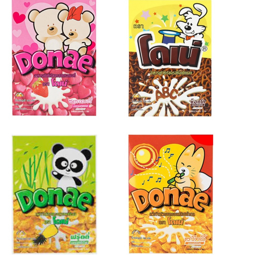 Donae อาหารเช้าธัญพืช ตรา โดเน่ 4 รส ให้เลือก 5 ซองในกล่อง 180 กรัมอาหารเช้าโดเน่ อุดมไปด้วยสารอาหาร