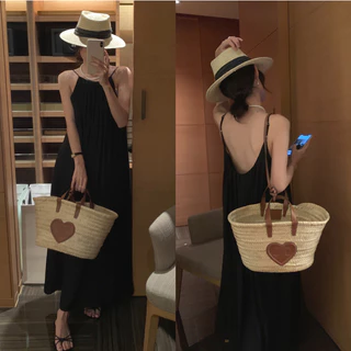 Cicishop(3093)เดรสยาวสายเดี่ยวเว้าหลังนิดๆ ผ้าทิ้งตัวใส่สบายมาก