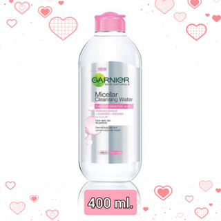 การ์นิเย่ ไมเซล่าฝาชมพู คลีนซิ่ง วอเตอร์ เซนซิทีฟ สกิน 400 มล. GARNIER MICELLAR CLEANSING WATER 400 ml.