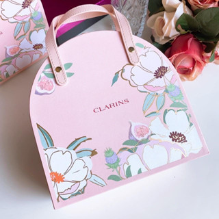 กระเป๋าเครื่องสำอาง Clarins Peach​ Hand​ Bag สีพีช