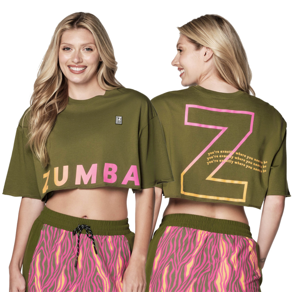Zumba In The Wild Ultra Crop Top (เสื้อครอปแขนสั้นออกกำลังกายซุมบ้า)