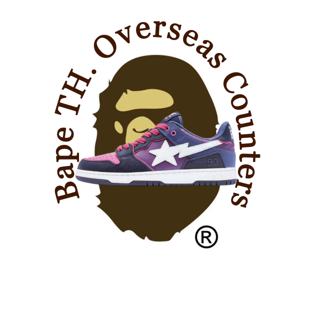 A BATCHING APE SK8 Leather Low Top Lace up Fashion Board Shoes Men's Purple