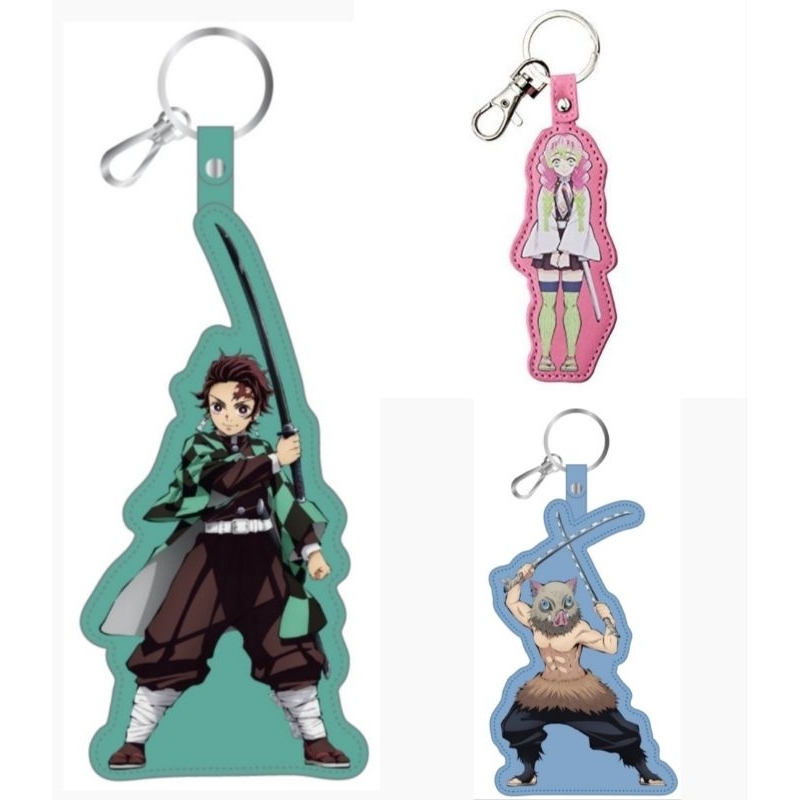 Kimetsu No Yaiba Goods Faux Leather Print PU Keychain Kikuhei Inosuke Mitsuri Tanjiro พวงกุญแจ ลิขสิ