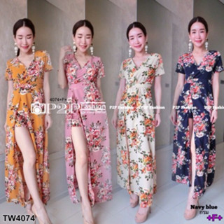 CS4074 จั้มสูทลายดอก floral jumpsuit