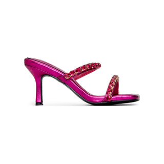 SHU MORE FASHION 2.5" HIGH DIAMONDS ON STRAPS - METALLIC HOT PINK