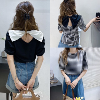 พร้อมส่ง เสื้อยืดโบว์โต อก38สวย ผ้าเนื้อดี งานนำเข้า