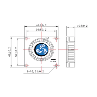 DC 4010 Blower Fan พัดลม เป่า 24v 12v 5v ขนาดเล็ก 40 x 40 x 10 มม