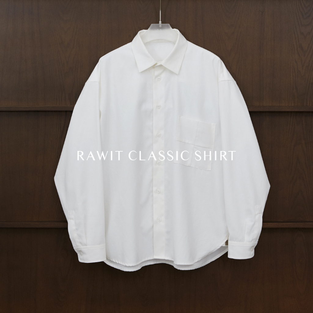 Rawit classic shirt - Cotton Broadcloth (light blue), Oxford (white)