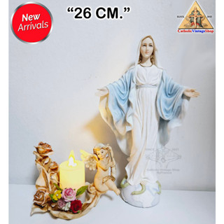 รูปปั้นเซรามิก พระแม่มารีย์หรรษทาน คาทอลิก คริสต์ อังกฤษ the Miraculous Meda Mary Catholic Statue Figurine religion