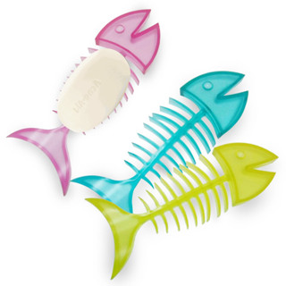 ฐานรองสบู่รูปก้างปลา จานรองสบู่ Fish-Bone Shaped soap Shelf, Soft Polypropylene Drain