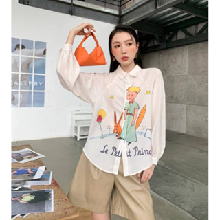 เสื้อเชิร์ตแขนยาวพิมพ์ลายน่ารัก
