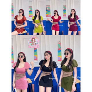 🌈เซต 2 ชิ้น ผ้าเทพ!! โรเชช  มี 7 สี ตามแบบ อกเสริมฟองน้ำ  งานป้าย Rose shop  ปังสุดๆ รุ่นนี้ต้องจัดค่ถ