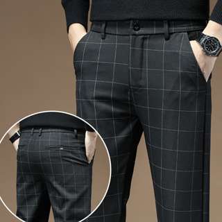 🔥พร้อมส่ง) /สไตล์เกาหลีล่าสุด: กางเกงผู้ชายสไตล์เกาหลีสไตล์ธุรกิจเนื้อผ้าเจ้าของรูปทรงที่พอดีและทรงตรงและไม่รีดรอบวัน