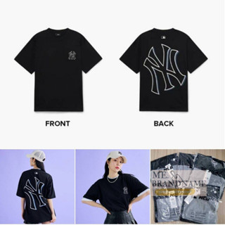 ของแท้ 💯% MLB Basic Mega Logo Over Fit T-Shirts NY เสื้อยืดสีดำ NY