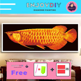 รูปปลามังกร ครอสติสคริสตัล 5d diy diamond painting แบบเม็ด ติดเต็ม เม็ดกลม พร้อมส่งจากไทย EnjoyDIY