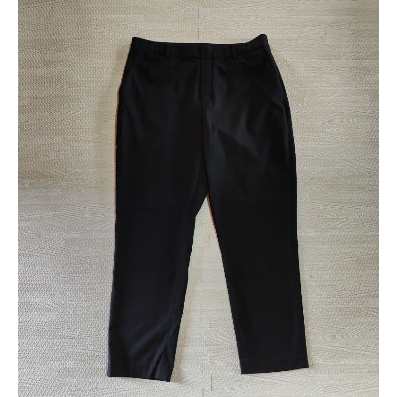 Uniqlo กางเกง Ezy Smart Ankle Pants สีดำ Size XL หญิง มือ2