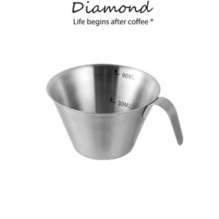 ❤ Diamond Coffee 100ml  ถ้วยช็อตเอสเพรสโซ่ ช็อตกาแฟ Measuring Cup Stainless Steel LZ9T