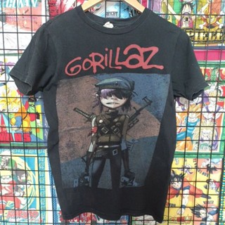 เสื้อยืดมือสอง Usa เสื้อวง Gorillaz Size S-M อก19/ยาว25