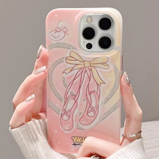 🎁ส่งของขวัญ🎁เคสไอโฟน สำหรับ 11 14 for iPhone Case 13 12 Pro Max น่ารัก ตลก สาว โซ่มุก กันกระแทก เคสนิ่ม เคสโทรศัพท์