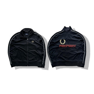 Fred Perry Black Full Zipper Jacket รอบอก 43”