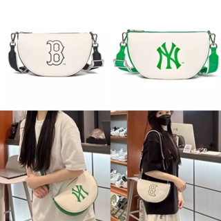 MLB✨ของแท้ Outlet 👜กระเป๋า ny ทรงครึ่งพระจันทร์ ใส่โทรศัพท์ได้ทุกรุ่น อะไหล่ปั้มทุก จุด ขนาด 9.5 นิ้ว