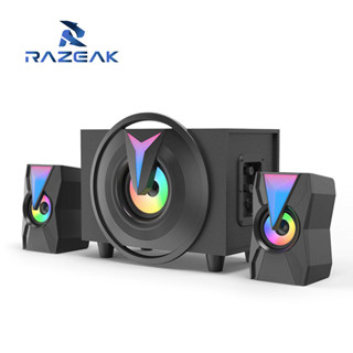 Razeak รุ่น SP-X9 ลำโพงไฟ 7 สี เสียงดี  มีบลูทูธ ในตัว รีโมท USB Speaker Bluetooth เบสแน่น