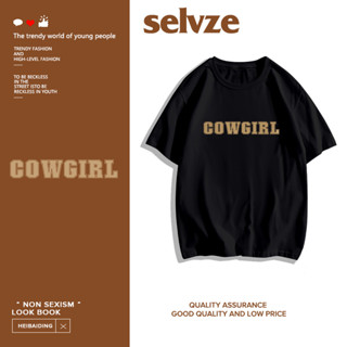 SELVZE （พร้อมส่งจากกทม มาถึงใน 3วัน）print T-shirt เสื้อยืดพิมพ์ตัวอักษรลำลองสำหรับผู้หญิง oversize T0017