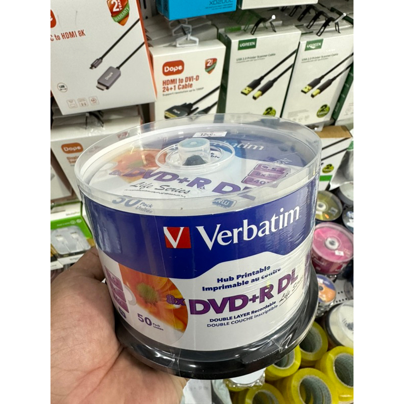 DVD+R DL Verbatim 8x Dual Layer 8.5GB 2-8X 240Min.(Pack.50 Disc.)