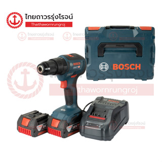 BOSCH สว่านกระแทกไร้สาย 3ระบบ13mm 18v GSB18v-50 28/50nm BLM C1xB2x5.0ah GAL1880CV 06019H5101(ครบชุด+L-BOXX136)|ชุด| TTR