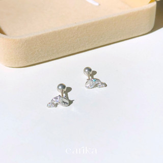 earika.earrings - crystal orca piercing จิวหูเงินแท้ปลาวาฬประดับเพชร เหมาะสำหรับคนแพ้ง่าย