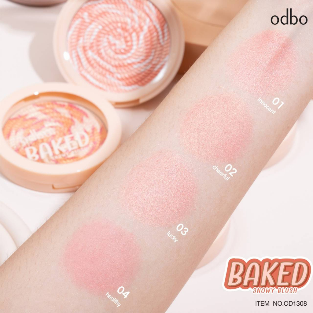 บลัชออน โอดีบีโอ เบคท์ สโนวี่ บลัช ODBO BAKED SNOWY BLUSH OD1308
