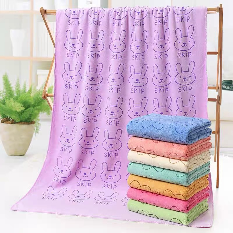 GoodShop ผ้าเช็ดตัว คละลาย ลายการ์ตูน ผืนใหญ่ ผ้าขนหนู ผ้าห่มนาโน ขนาด 70x140cm