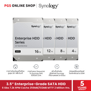 Synology 3.5” Enterprise-Grade SATA HDD 6Gbs 7.2k RPM Cache 256MB/512MB MTTF 2 Million Hrs. (ฮาร์ดดิสก์ภายใน เอสดีดี)