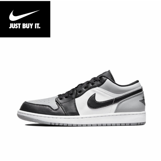 ของแท้ 100 %  Nike  Air Jordan1 Low ”Shadow Toe Little black and gray toes Sports shoes style