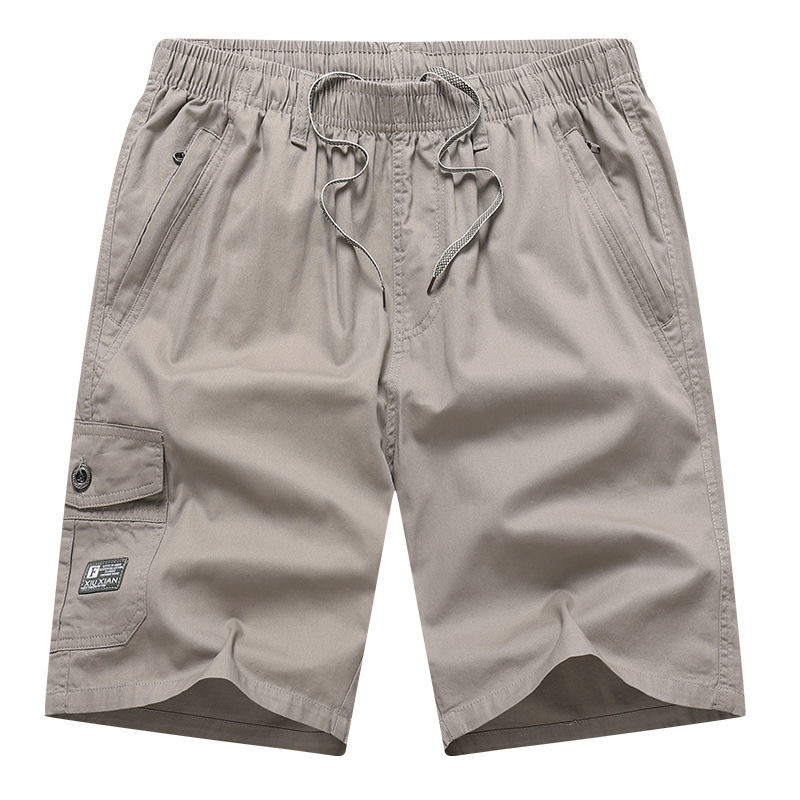 8805#กางเกงขาสั้นยางยืดหลายกระเป๋าล่าสุด 100% cotton