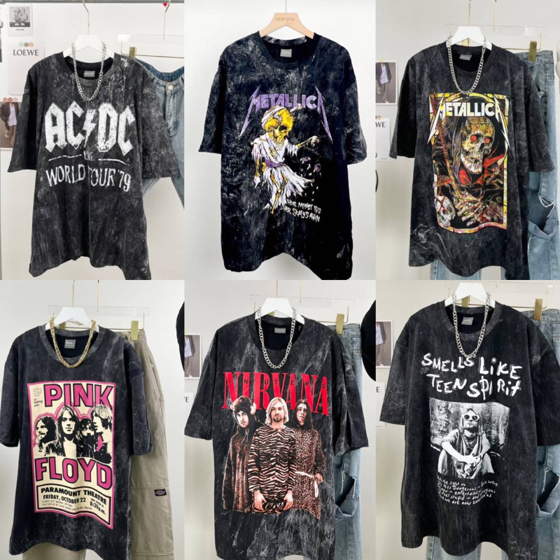 เสื้อฟอกวินเทจ รวมเสื้อวง งานผ้าฟอกแท้100%