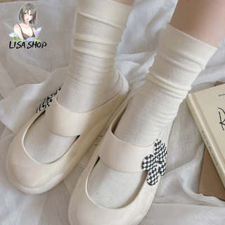 ถุงเท้า🧦ถุงน่อง เนื้อผ้านิ่มใส่สบายนุ่มเท้า สี ขาว-ดำ สวมใส่สบาย🧦 S14