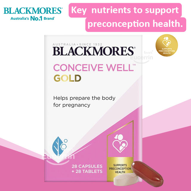 Blackmores Conceive Well Gold Preconception Vitamin 28 Tablets & 28 Capsules สนับสนุนสุขภาพก่อนตั้งค