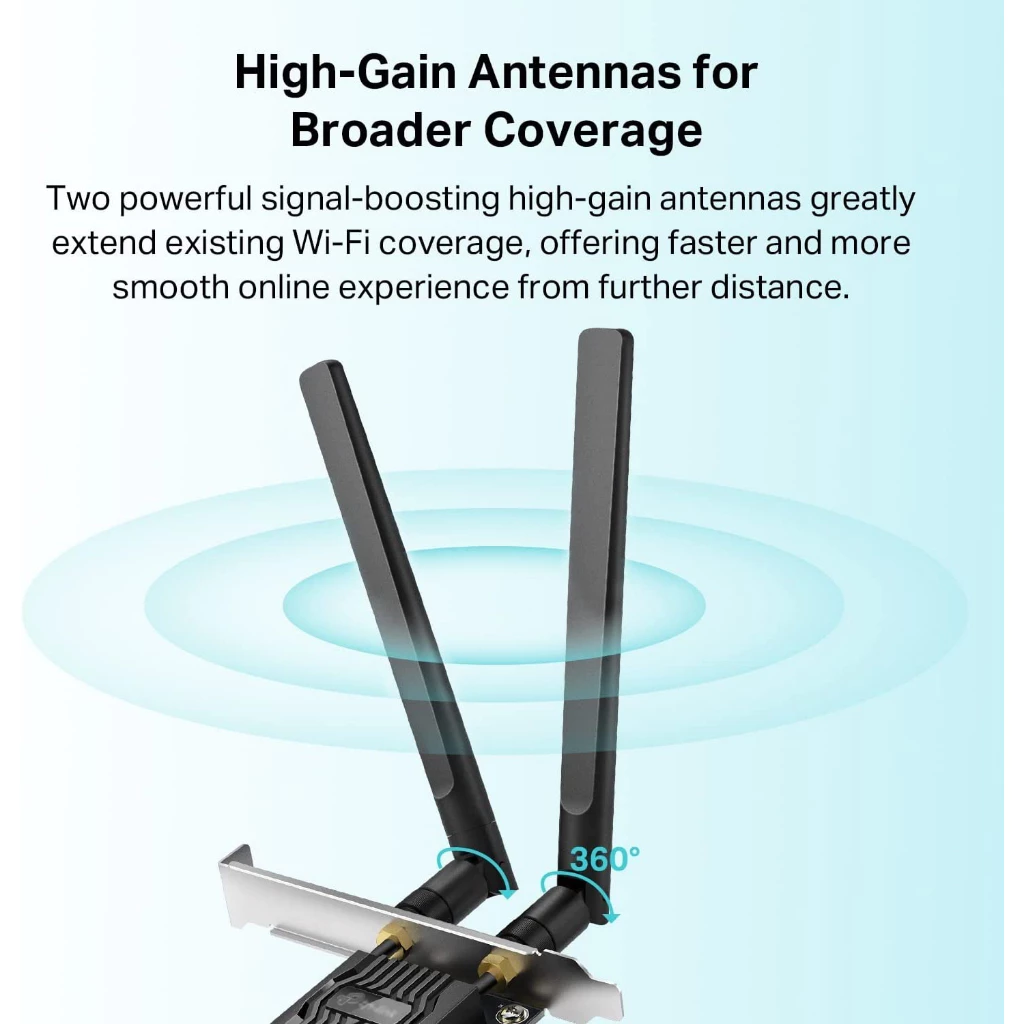 TP-Link WiFi 6 PCIe WiFi PC AX1800 (Archer TX20E), Bluetooth 5.2 MU-MIMO Windows 11/10(64-bit) only -Lifetime thumbnail 5