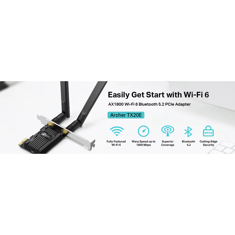 TP-Link WiFi 6 PCIe WiFi PC AX1800 (Archer TX20E), Bluetooth 5.2 MU-MIMO Windows 11/10(64-bit) only -Lifetime thumbnail 10