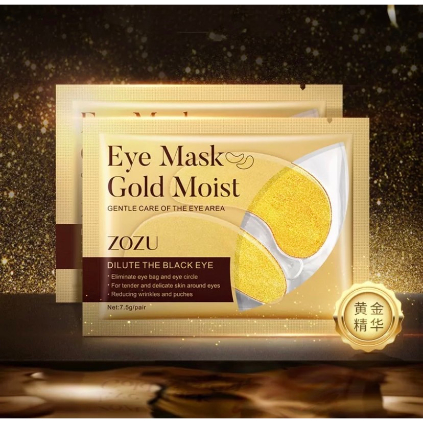 Eye Mask Gold Moist มาร์คตาแผ่นทองคำ สูตรคอลลาเจนทองคำ ลดริ้วรอย ตีนกา ลดถุงใต้ตา แผ่นทองคำลดริ้วรอย พร้อมส่ง ส่งไว✔️