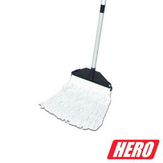 Hero ไม้ถูพื้นผ้าฝ้าย 10 นิ้ว ด้ามปรับ อลูมิเนียม ไม้ม๊อบหัวพลาสติก