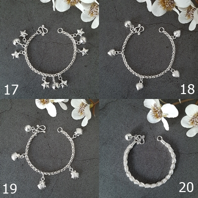 MT สร้อยข้อมือเด็กเงินแท้ รวมดีไซน์ ข้อมือ 13 4 15 ซม Children Bracelet (scbmix1) MT Jewelry - รูปที่ 4