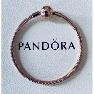 Pandora แท้💯% สร้อยข้อมือโรสโกล์ด like new ไซส์ 17