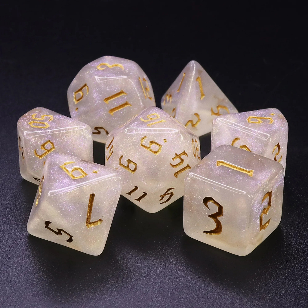 Stardust Reverie Dice Set of 7 | ลูกเต๋า Dice For DnD D&D MTG RPG TRPG เกมกระดาน บอร์ดเกม Game ไพ่ทาโรต์ Magic เมจิก