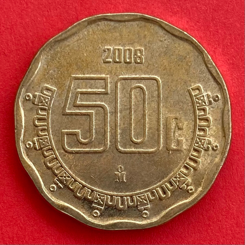 🇲🇽 เหรียญเม็กซิโก​​ Mexico 50 centavos ปี 2008 เหรียญต่างประเทศ